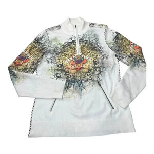 Alberto Makali Vintage Y2K Tattoo Stitch Light Sweater Womens size XL